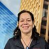 woman in polo shirt
