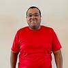man wearing red shirt
