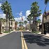 street in the middle of a shopping center