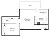 Floorplan 1 Bed 1 Bath Layout