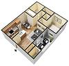 Floorplan One Bed One Bath Layout