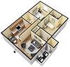 Floorplan Two Bed One Bath Layout
