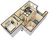 Floorplan One Bed One Bath 710 Layout