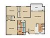 Floorplan Three Bedroom Two Bath Layout
