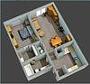 Floorplan 1 Bedroom 1 Bath Layout