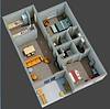 Floorplan 2 Bedroom 2 Bath Layout