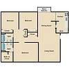Floorplan Three Bedroom Two Bath Layout