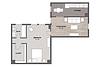 Floorplan One Bedroom 600 Layout