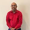 man wearing red long sleeve shirt