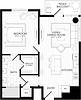 A4 floor plan featuring kitchen, living/dining room, bedroom, bath with walk-in closet, and patio/balcony