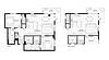 B5 floor plan with two bedrooms, baths with walk-in closets, and a kitchen and living/dining room with large angled windows