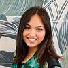 smiling woman with straight hair