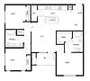 Floorplan Three Bedroom Two Bath 1211 Layout