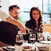 Couple dining in restaurant