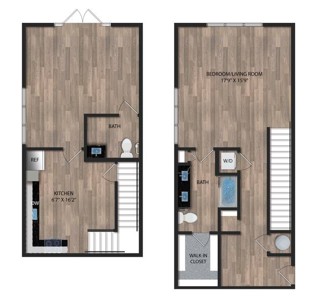 A 2D drawing of the Townhome floorplan