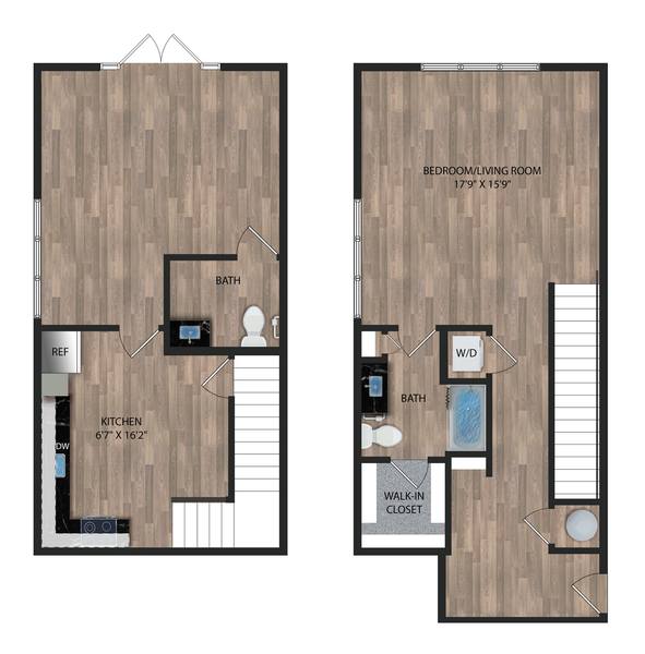 A 2D drawing of the Townhome ALT 2 floorplan