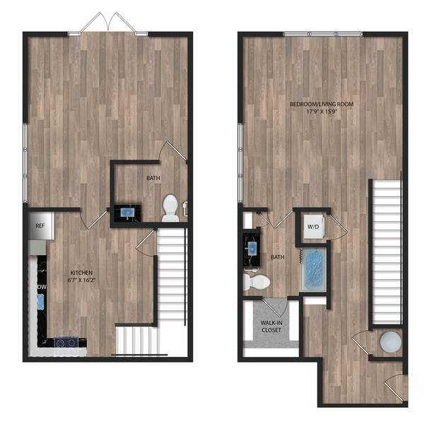 A 2D drawing of the Townhome ALT 1 floorplan